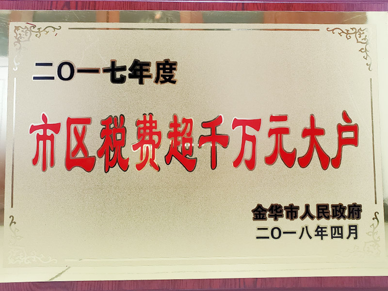   2017年市区税费超千万元大户-金华市人民人民政府}