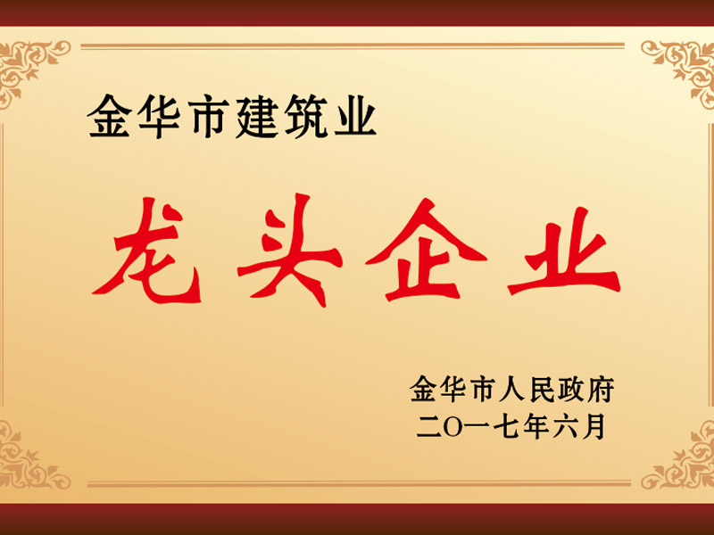 2019年度金东区建筑业龙头企业